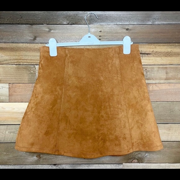 ❌SOLD❌ wishlist • faux suede button down skirt fall large vegan - Picture 3 of 5